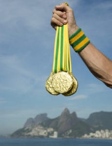 Olympic Rings Gold Medal Athlete Rio de Janeiro