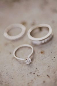 Silver wedding rings.